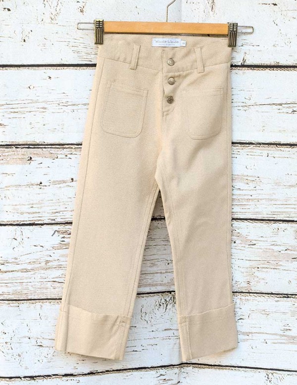 Pantalon vuelta beigue sarga lycra