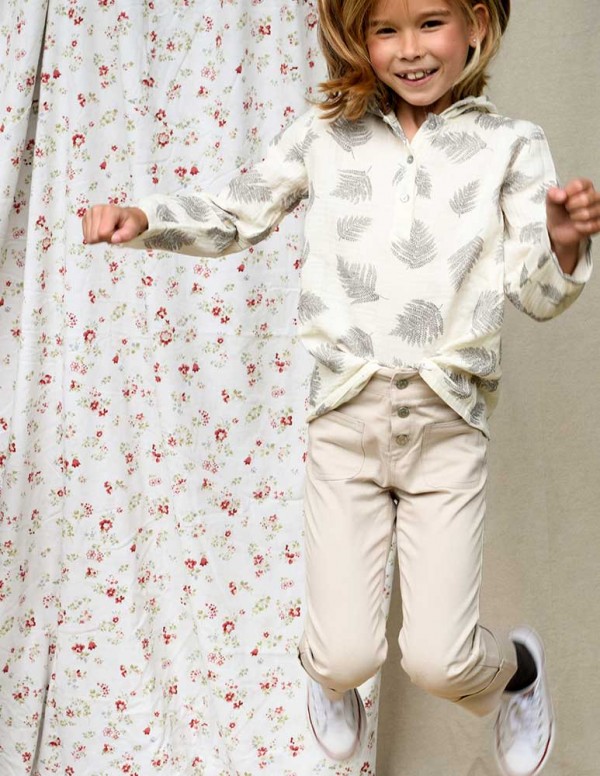 Pantalon vuelta beigue sarga lycra