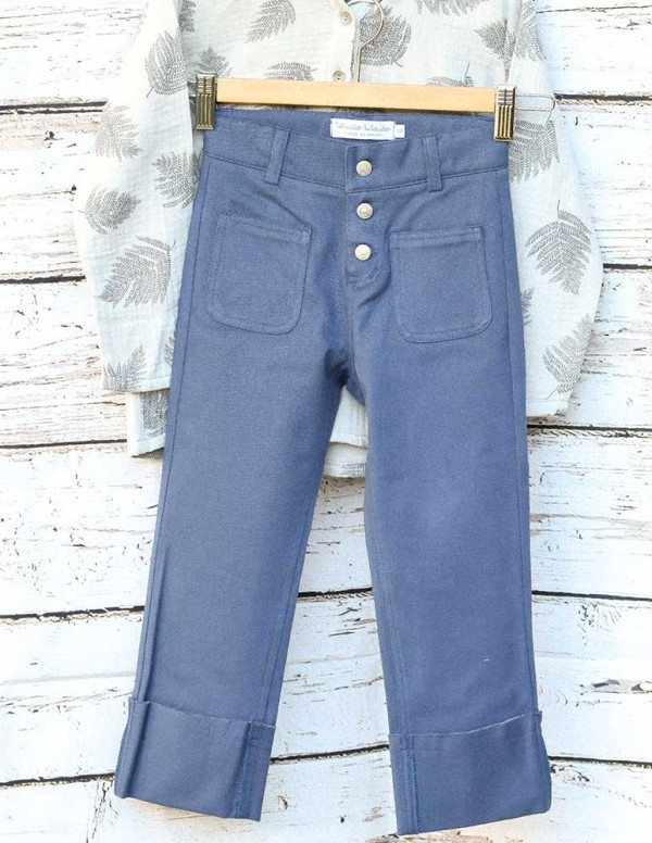 Pantalon vuelta azul sarga lycra