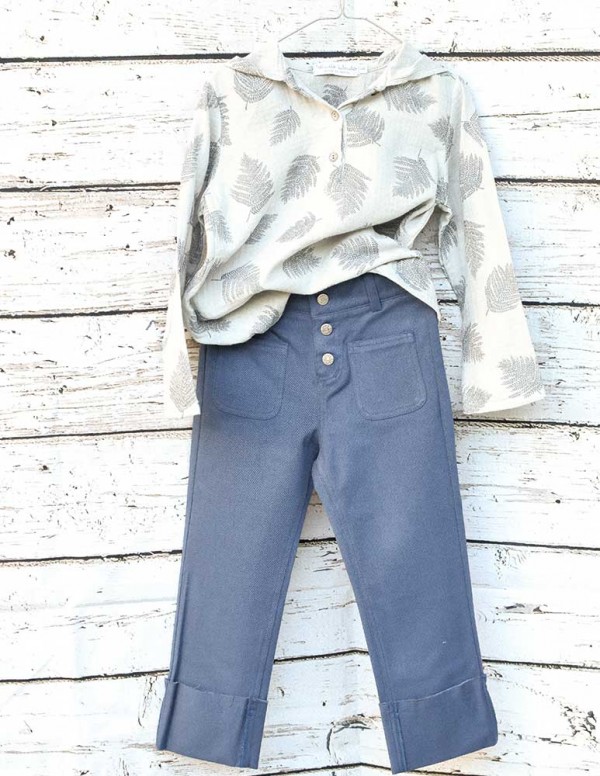 Pantalon vuelta azul sarga lycra