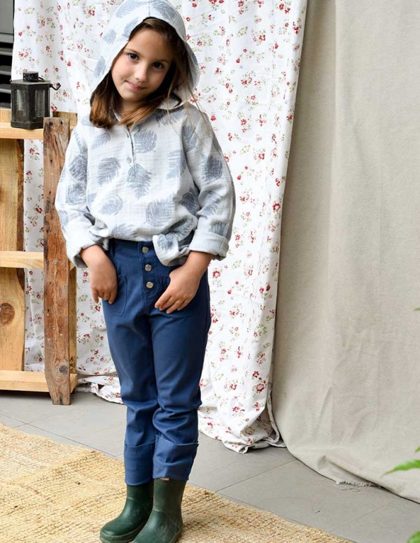 Pantalon vuelta azul sarga lycra