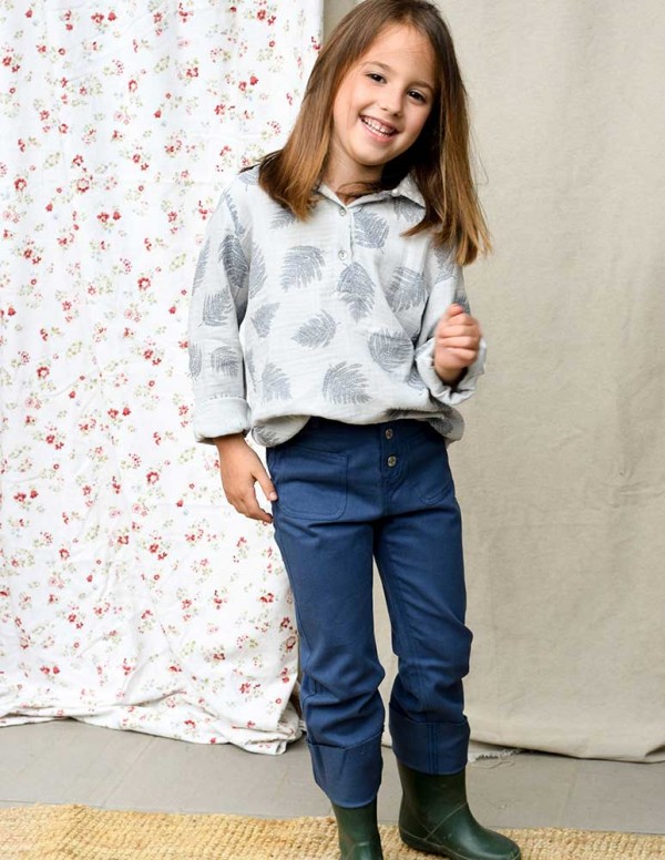 Pantalon vuelta azul sarga lycra