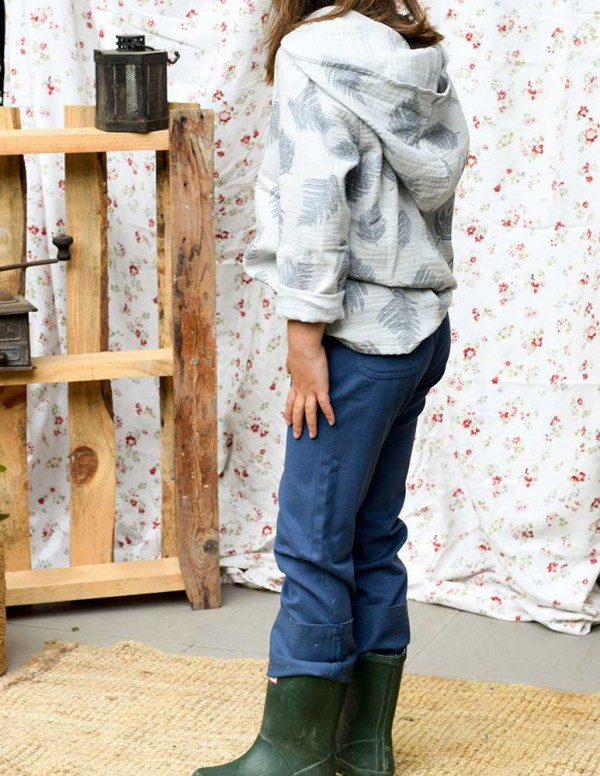 Pantalon vuelta azul sarga lycra