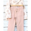 Pantalon vuelta rosa sarga lycra