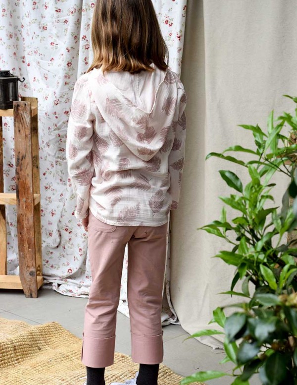 Pantalon vuelta rosa sarga lycra