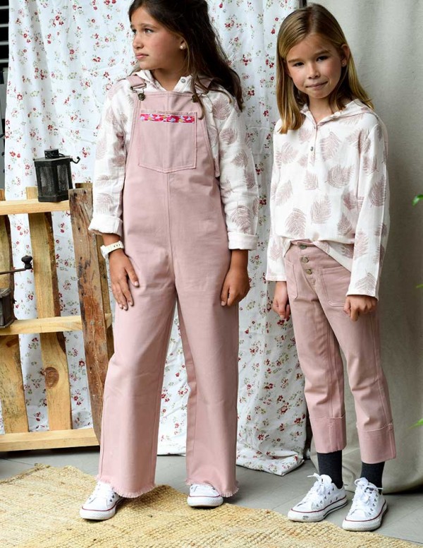 Pantalon vuelta rosa sarga lycra