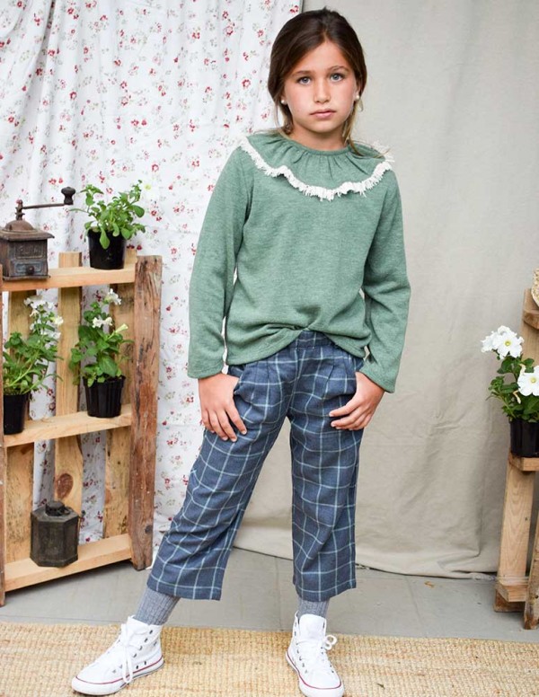 Culotte cuadros azul/verde indiana