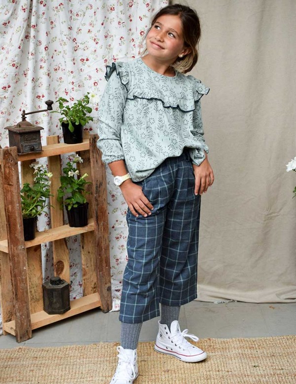 Culotte cuadros azul/verde indiana