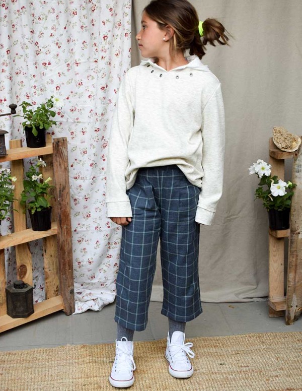 Culotte cuadros azul/verde indiana