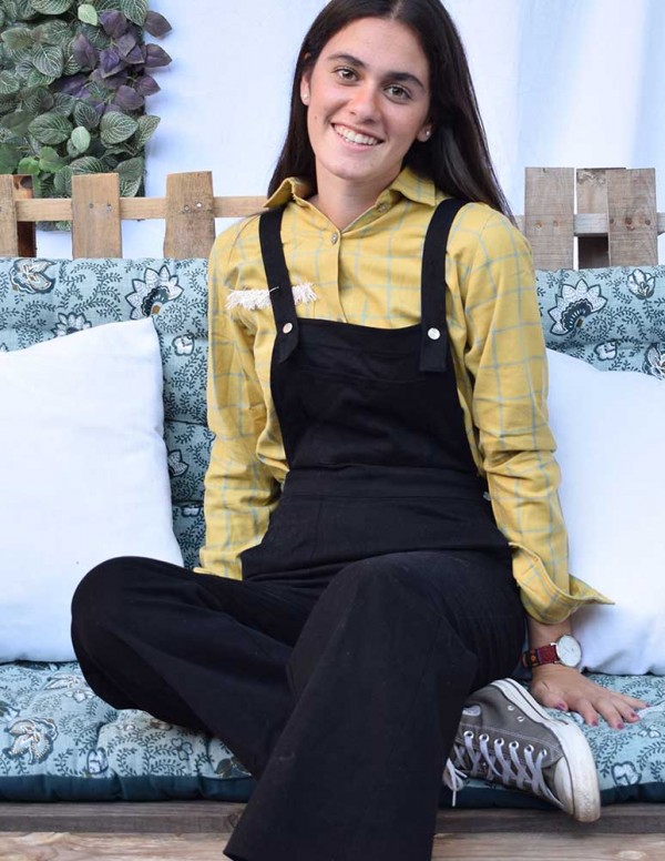 Sobrecamisa cuadros mostaza/verde indiana