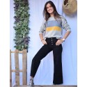 Pantalón culotte jean negro