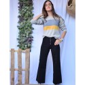 Pantalón culotte jean negro