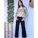 Pantalón culotte jean negro