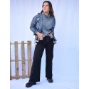 Pantalón culotte jean negro