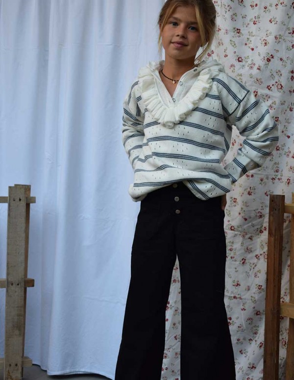 Pantalón culotte jean negro