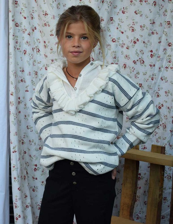 Pantalón culotte jean negro