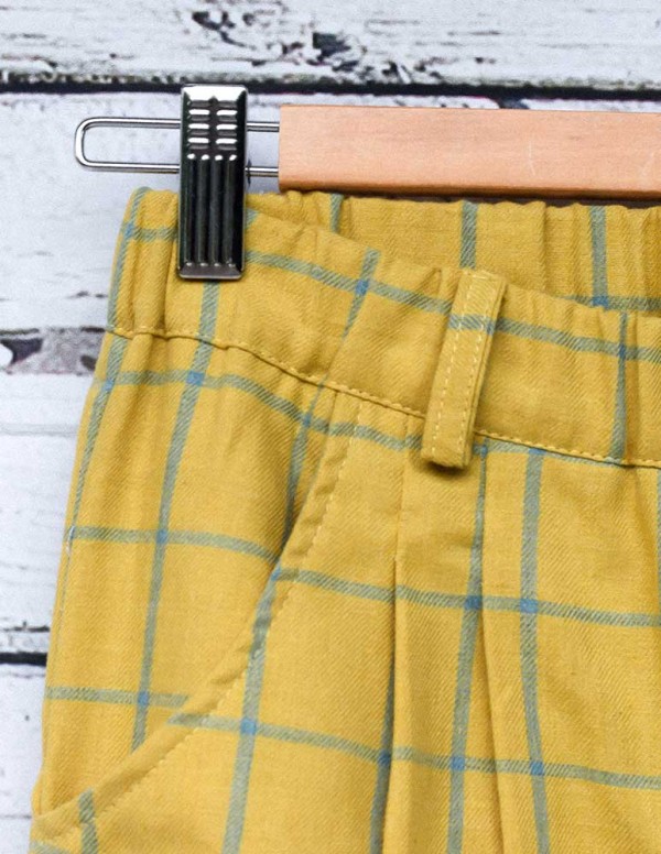Culotte cuadros mostaza/verde indiana