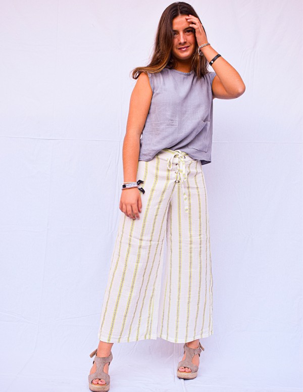 Pantalón stripes lavanda/verde