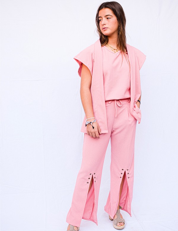 Pantalón fluido rosa