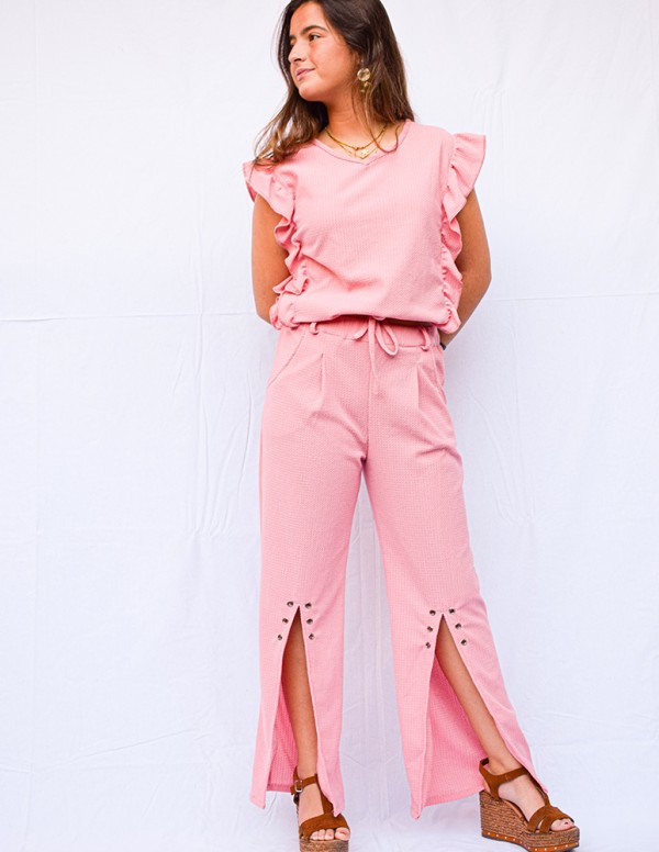 Pantalón fluido rosa