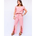 Pantalón fluido rosa
