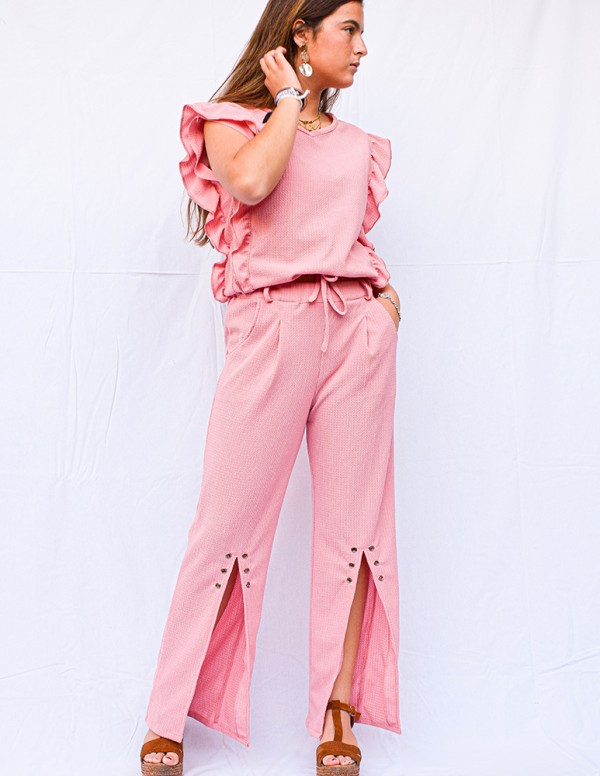 Pantalón fluido rosa