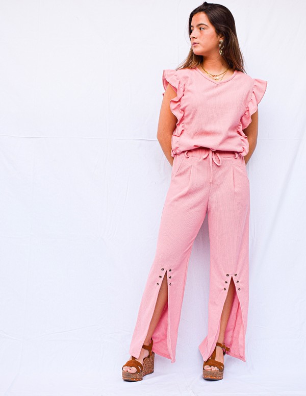 Pantalón fluido rosa