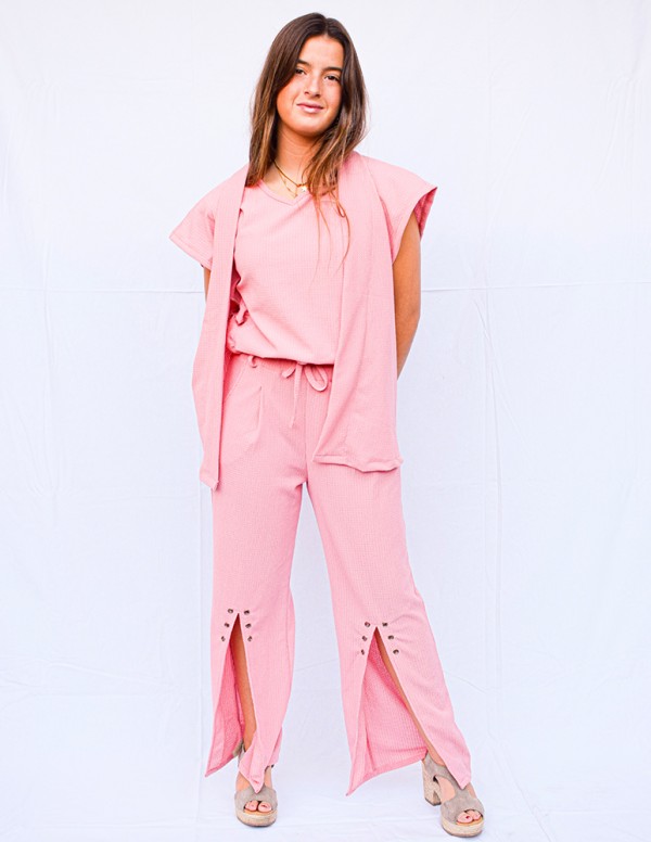 Pantalón fluido rosa