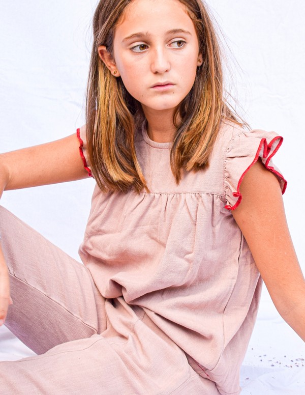 Blusa alas rativor rosa empolvado