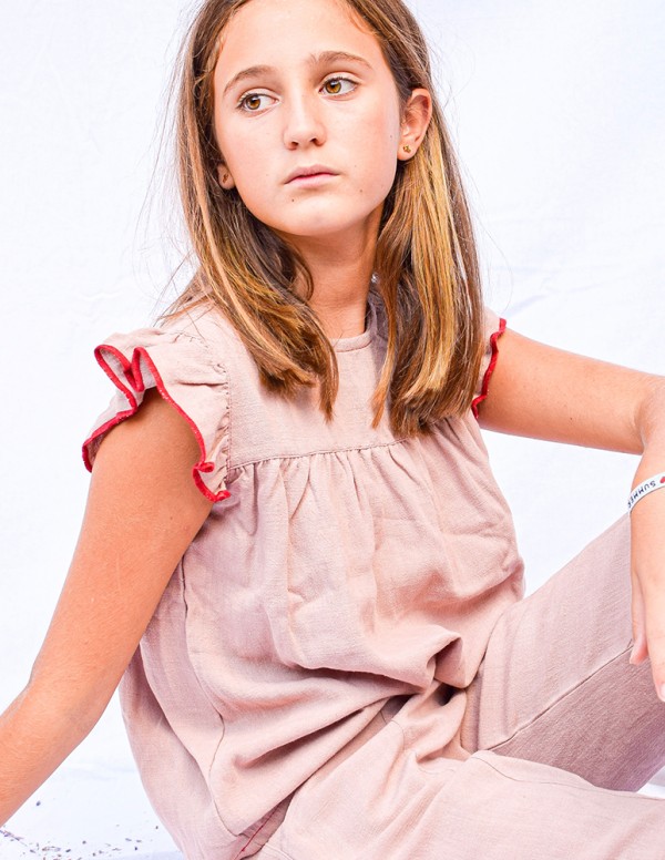 Blusa alas rativor rosa empolvado