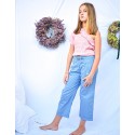 Pantalón tencel vichy azul