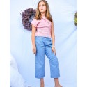 Pantalón tencel vichy azul