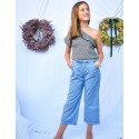Pantalón tencel vichy azul