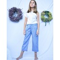 Pantalón tencel vichy azul