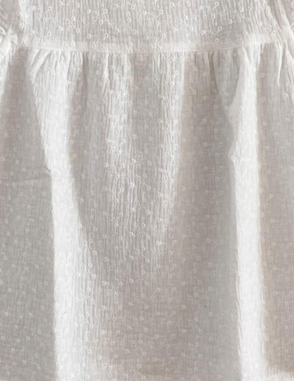 Blusa junior canesu white boble bordado