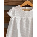 Blusa junior canesu white boble bordado