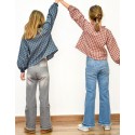 Blusa cuadros junior azul