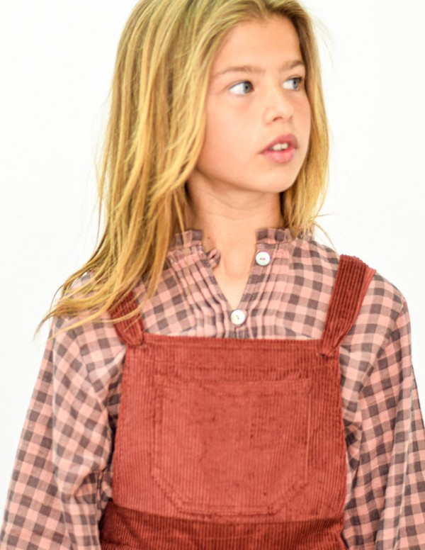 Blusa cuadros junior rosa