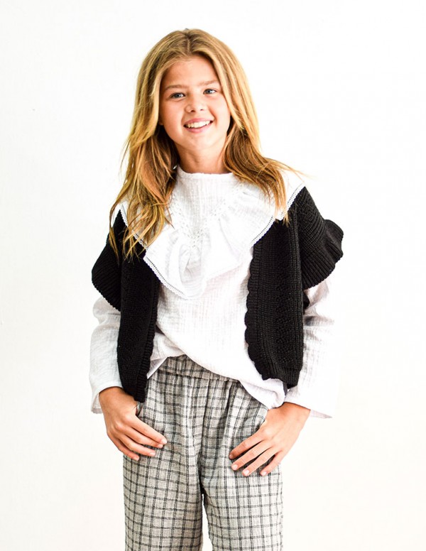 Blusa pico plumeti blanco