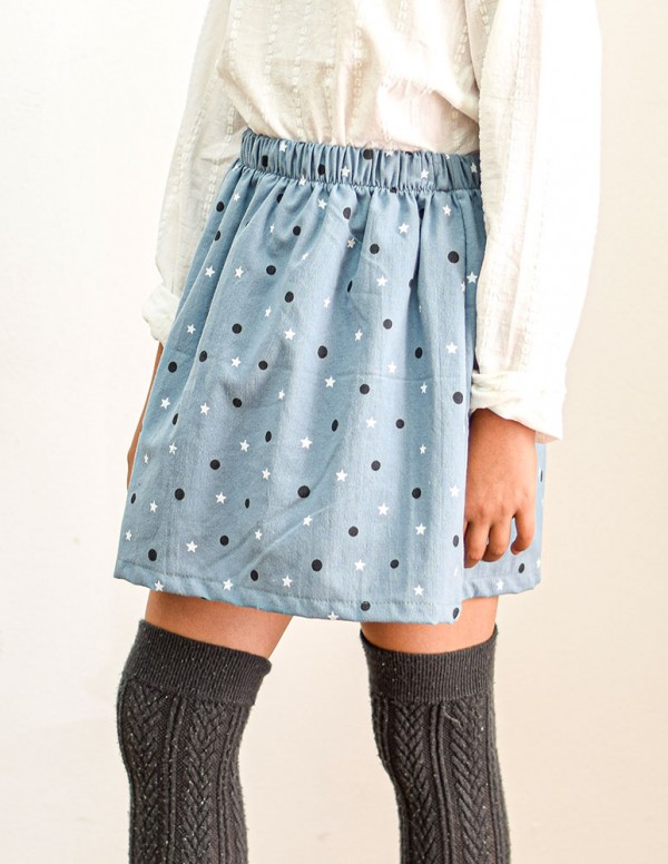 Falda estrellas azul