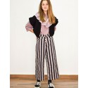 Pantalon rayas malva