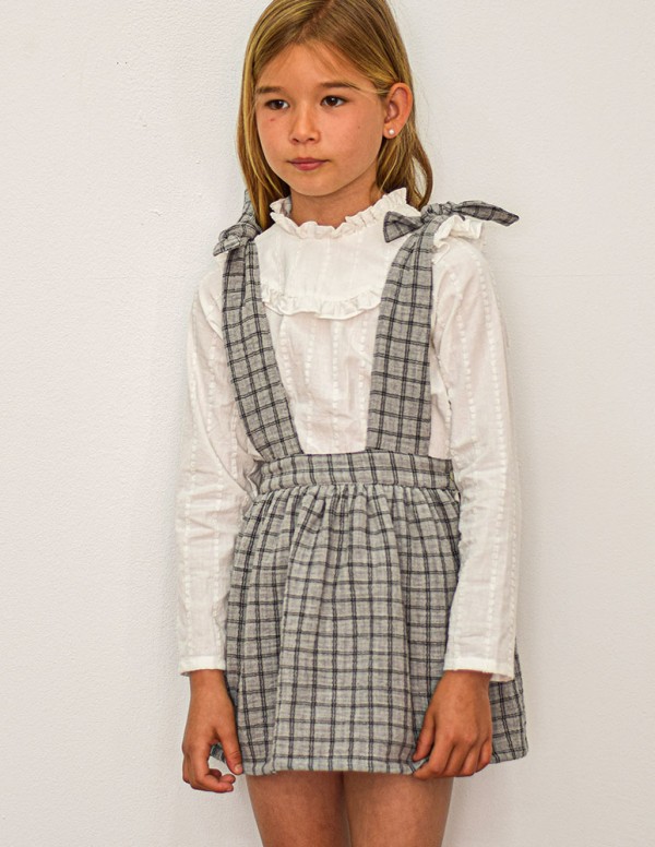 Falda cuadros gris