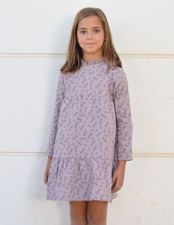 Vestido flores malva