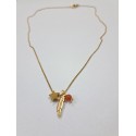 COLGANTE PLUMA Y ESTRELLA PIEDRA EN TONOS NARANJAS