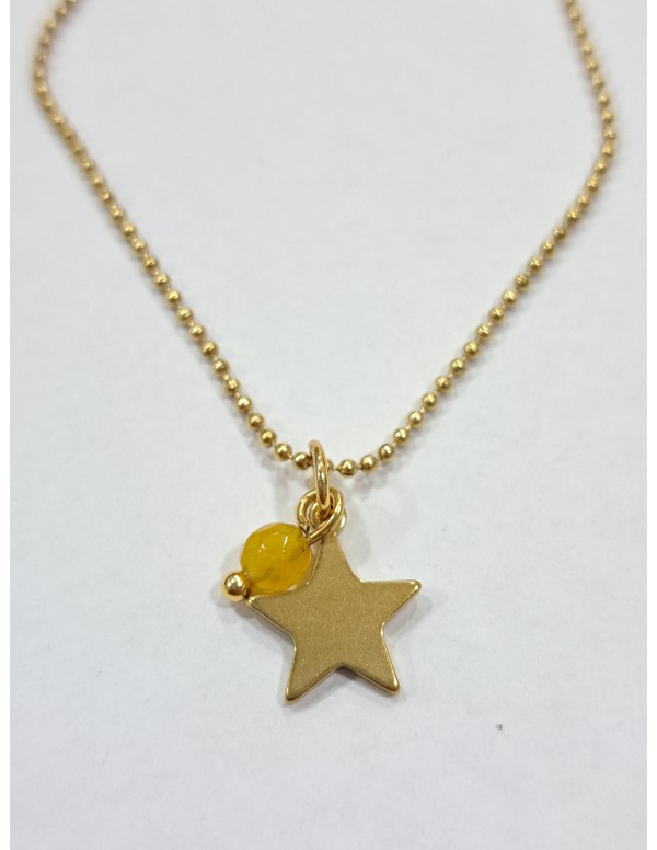 COLANTE DORANDO CON ESTRELLITA Y PIEDRA AMARILLA