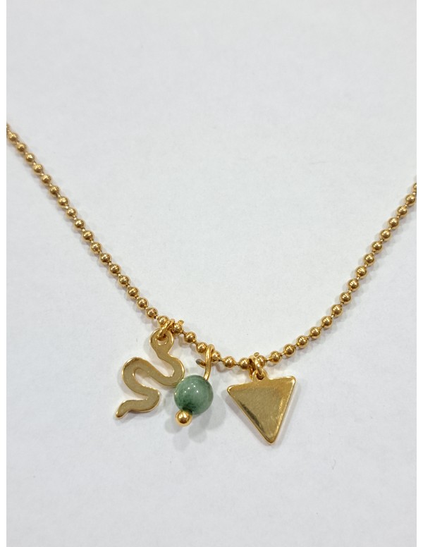 COLGATE DORADO SERPINETE TRIÁNGULO Y PIEDRA VERDE