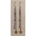 PENDIENTES LARGOS ESTRELLA CON CADENITA DE COLOR