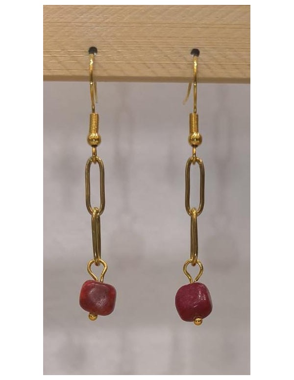 PENDIENTE LARGO CADENA Y PIEDRA 2