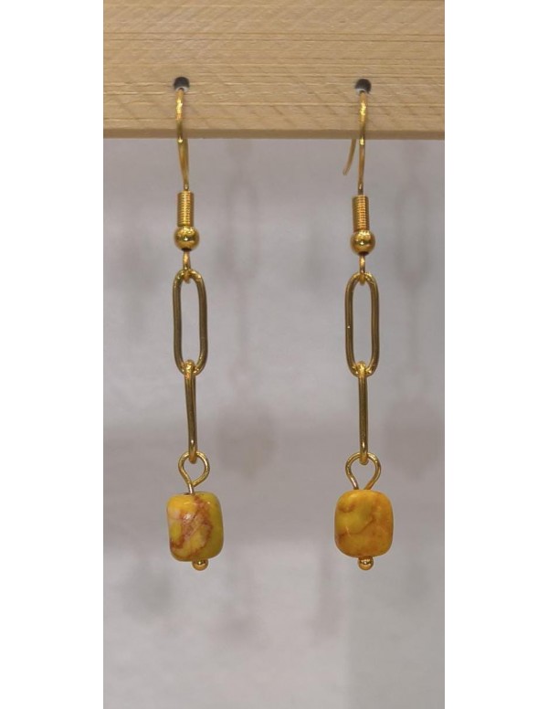 PENDIENTE LARGO CADENA Y PIEDRA