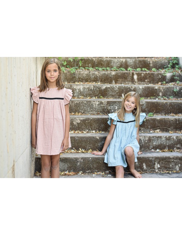 Vestido zigzag rosa| Dimelo Hilando SS23